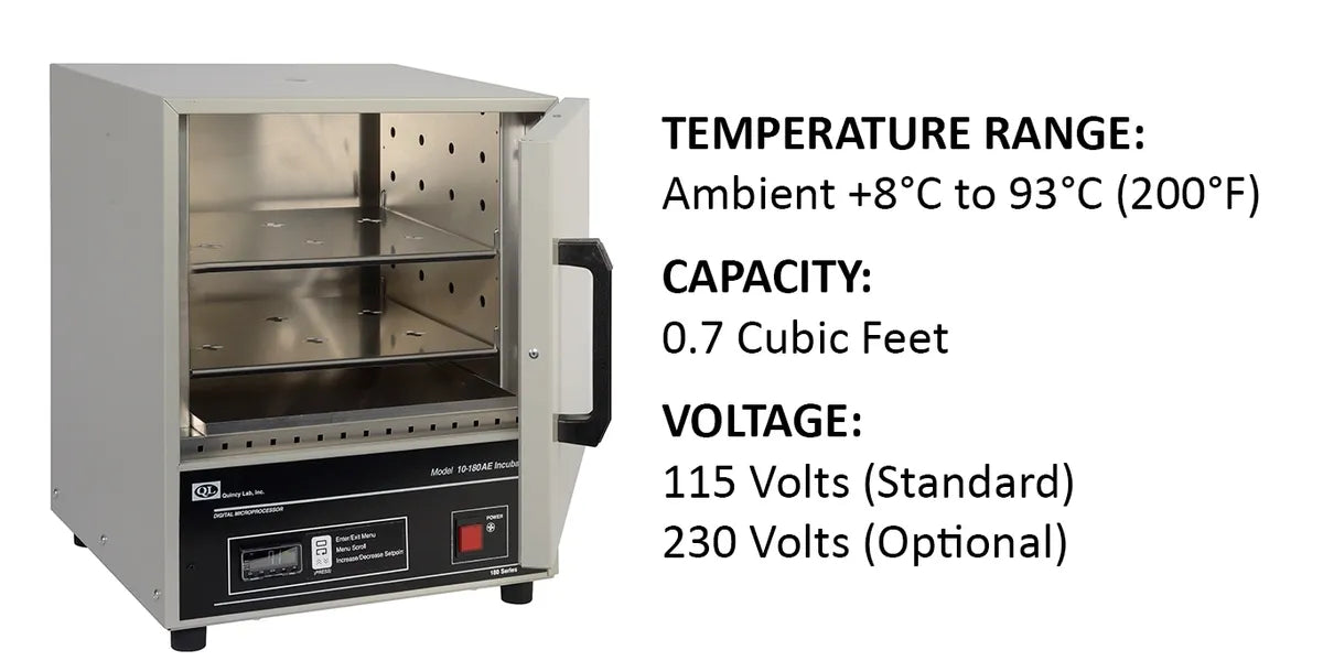 QUINCY LAB 10-180AE DIGITAL AIR FORCED INCUBATOR